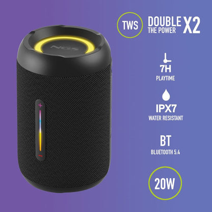 Altavoz NGS 20W BT TWS RGB (ROLLERFURIA2TINYBLACK)