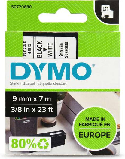Dymo D1 40913 Cinta de Etiquetas Original para Rotuladora - Texto negro sobre fondo blanco - Ancho 9mm x 7 metros - S0720680. 9mm * 7m - vista 2