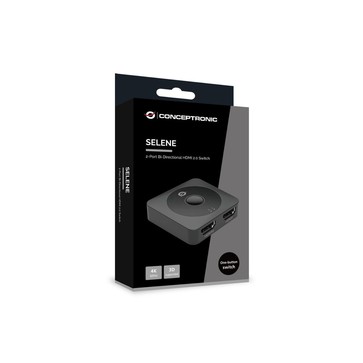 Switch CONCEPTRONIC 2xHDMI 4K/60Hz Negro (SELENE01B)