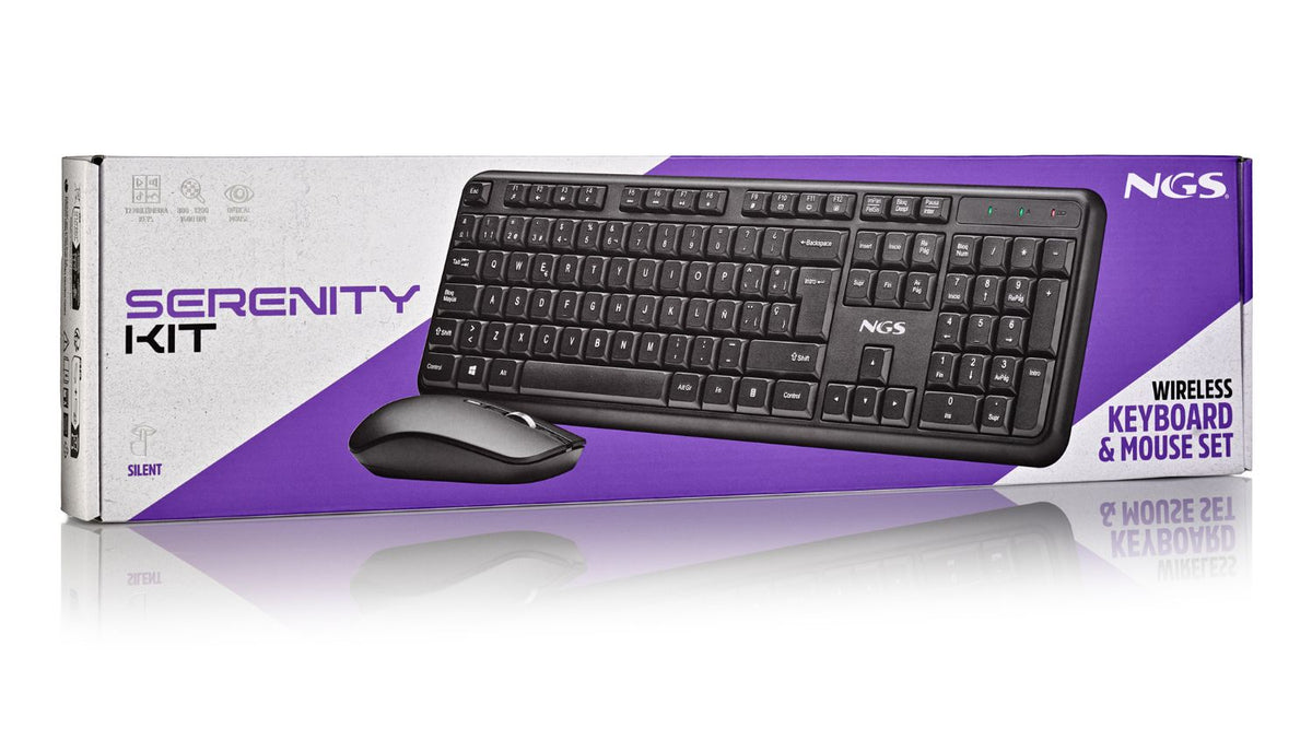 Teclado+Ratón NGS Wireless Negro (SERENITYKITSPANISH)