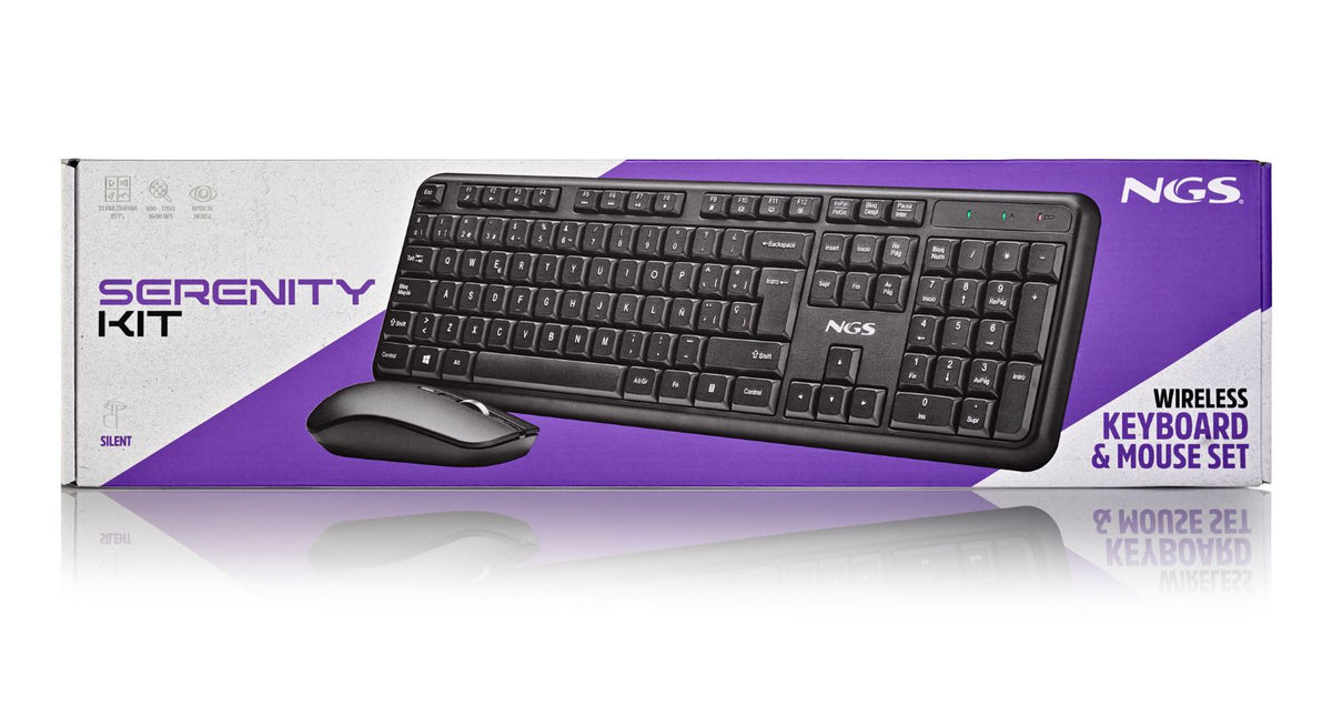 Teclado+Ratón NGS Wireless Negro (SERENITYKITSPANISH)