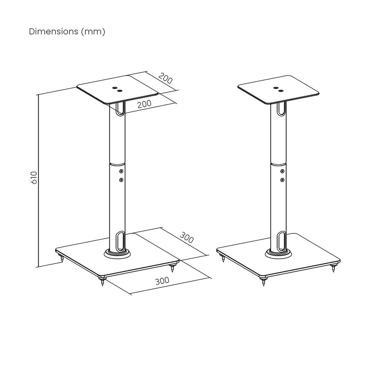Soporte de Suelo AISENS para 2 Altavoces (SPK10U-431)