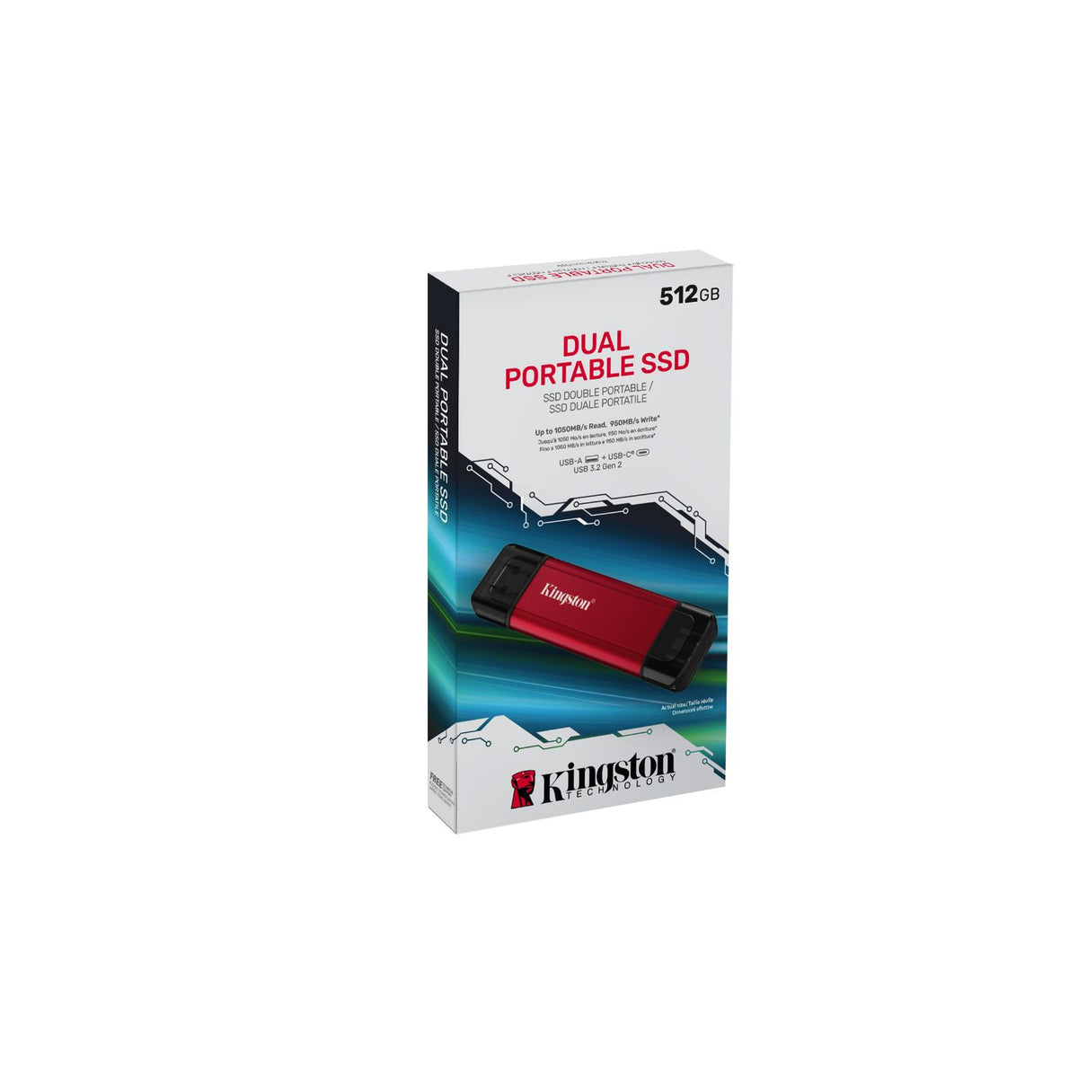 SSD Kingston 512Gb Dual USB-A/C 3.1 Negro/Rojo (SPSD/51