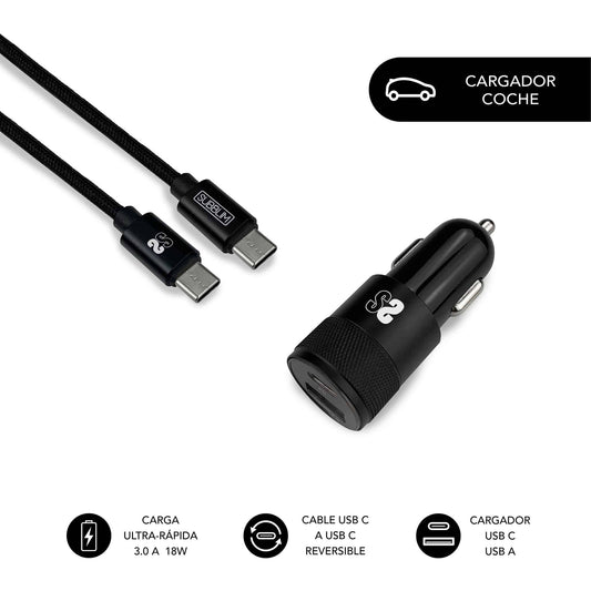 SUBBLIM Car Charger USB-A/C USB-C Cable (CHG-5CPD02)