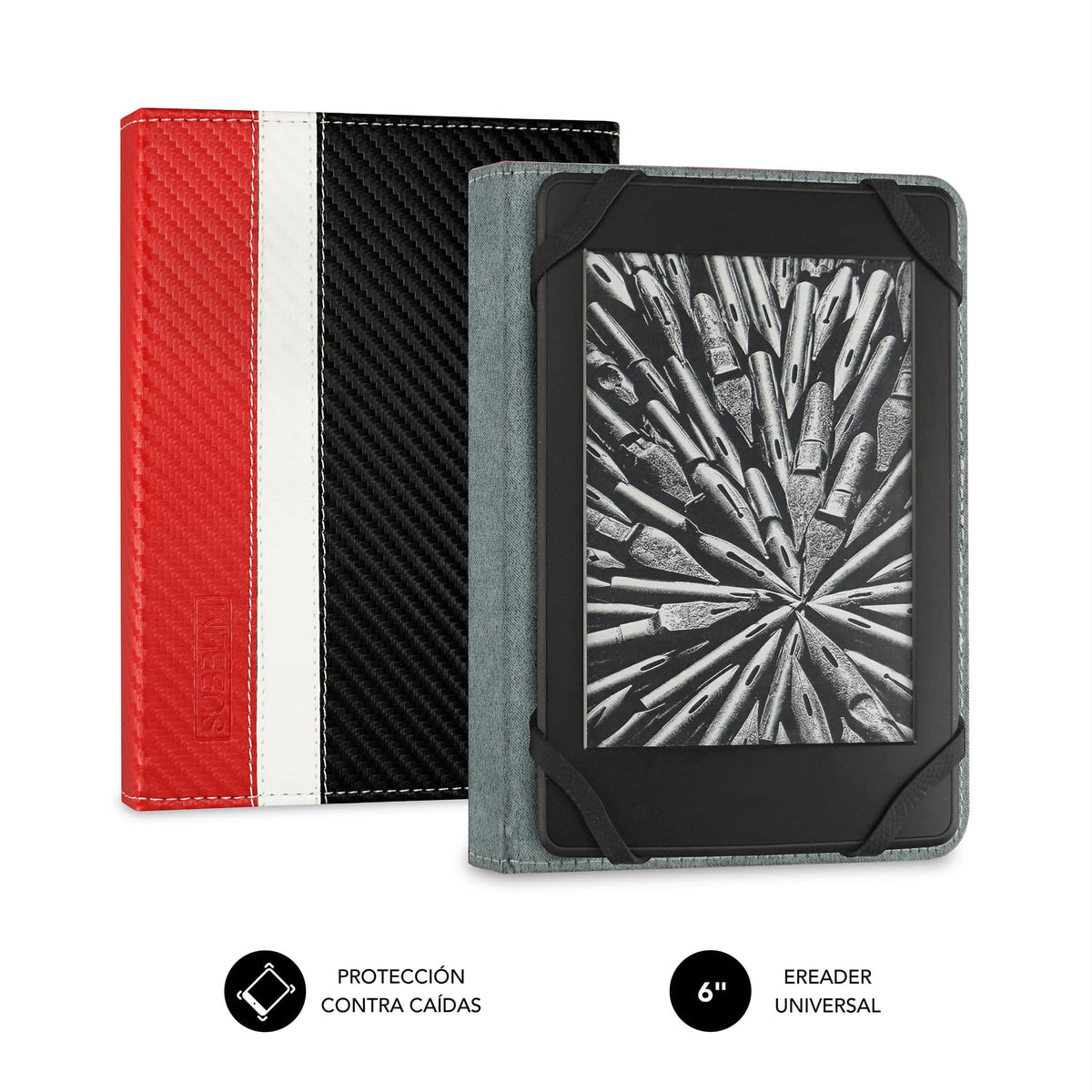Funda SUBBLIM eBook 6" Rojo/Negro (SUB-CUE-1EC002)