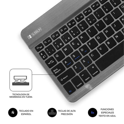 Teclado SUBBLIM Bluetooth Negro/Gris (SUB-KBT-SM0002)