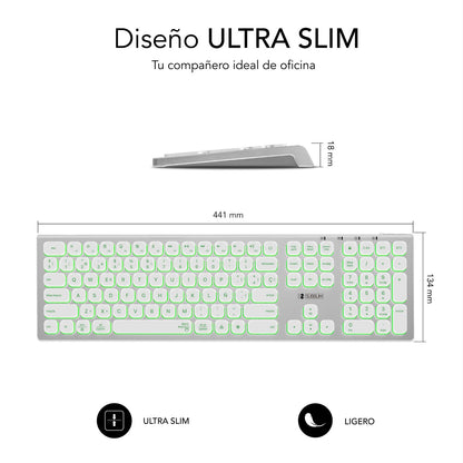 Teclado SUBBLIM Master BT Plata/Blanco (SUBKB-3MIE300)