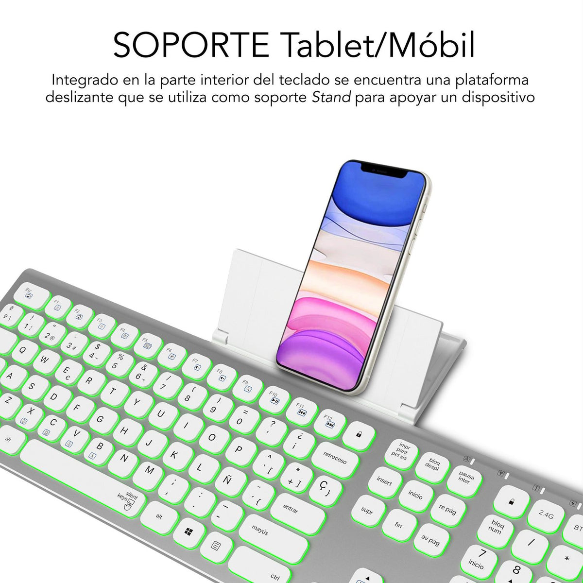 Teclado SUBBLIM Master BT Plata/Blanco (SUBKB-3MIE300)