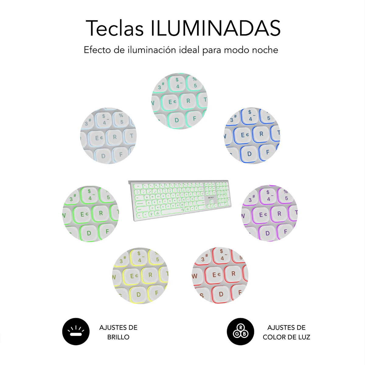Teclado SUBBLIM Master BT Plata/Blanco (SUBKB-3MIE300)