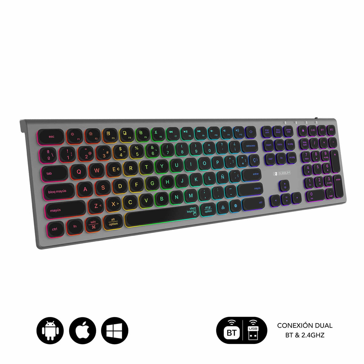 Teclado SUBBLIM Master BT Negro/Gris (SUBKB-3MIE310)