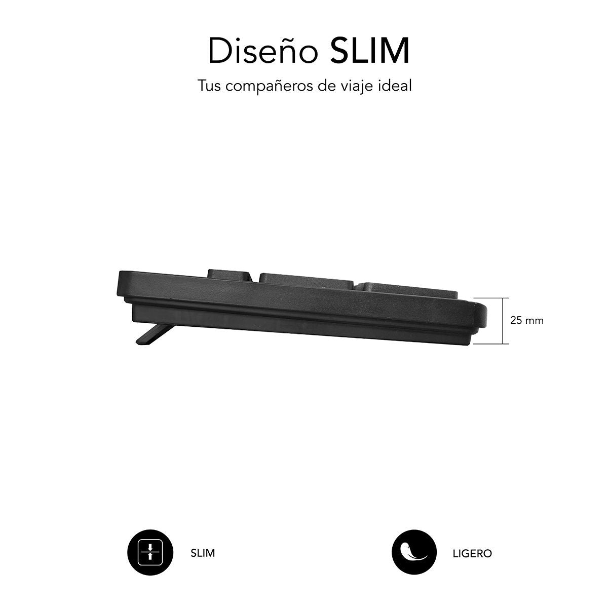 Teclado SUBBLIM Slim Silencioso Negro (SUBKBC-0SSK50)