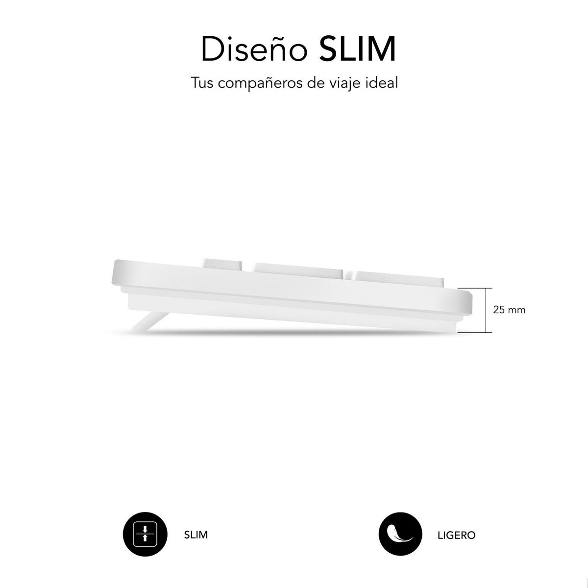 Teclado SUBBLIM Slim Silencioso Blanco (SUBKBC-0SSK51)