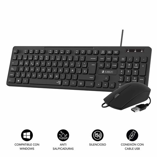 T+Mouse SUBBLIM Business Slim USB Black (SUBKBC-CSSK01)