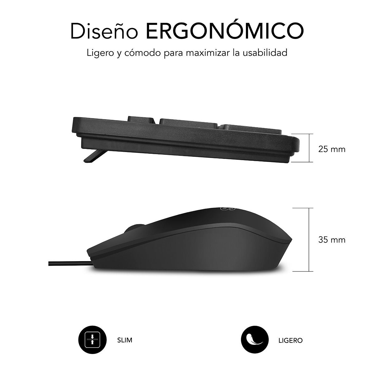 T+Ratón SUBBLIM Business Slim USB Negro (SUBKBC-CSSK01)