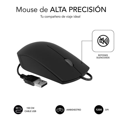 T+Ratón SUBBLIM Business Slim USB Negro (SUBKBC-CSSK01)