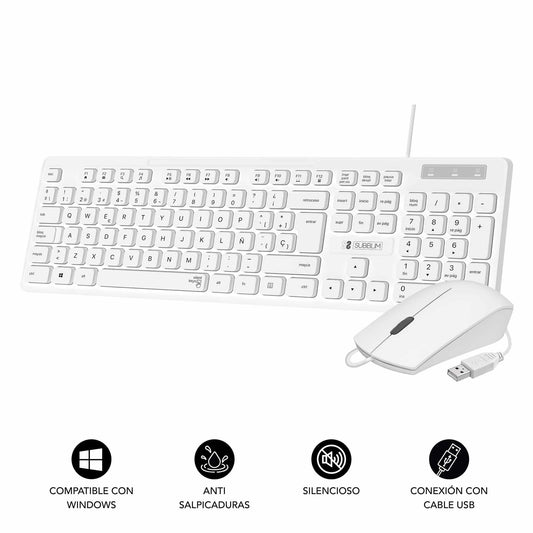T+Mouse SUBBLIM Business USB-A White (SUBKBC-CSSK02)