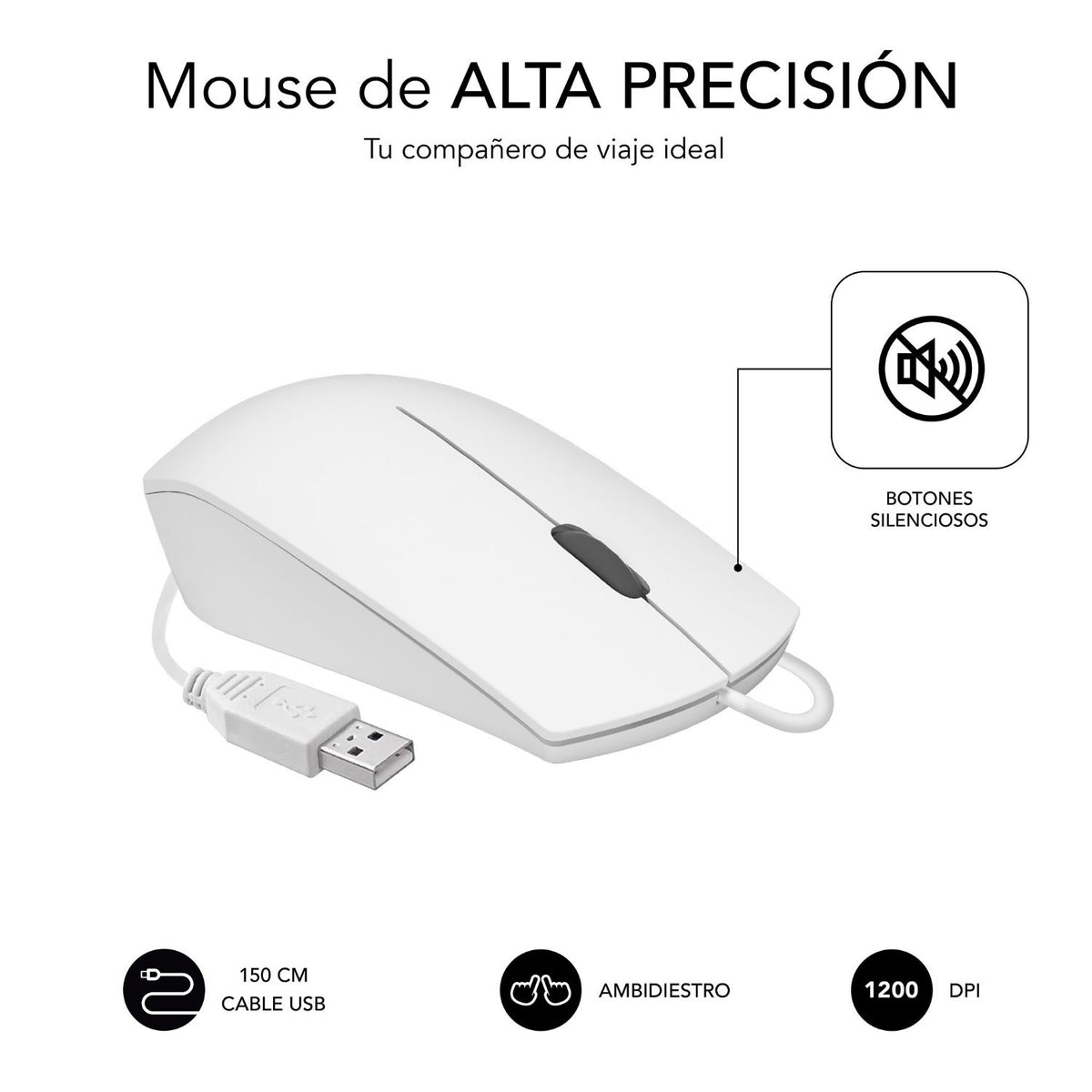 T+Ratón SUBBLIM Business USB-A Blanco (SUBKBC-CSSK02)