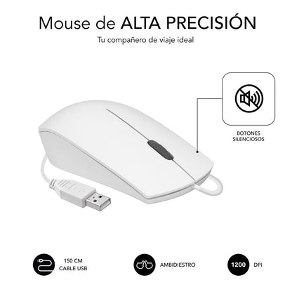 T+Ratón SUBBLIM Business USB-A Blanco (SUBKBC-CSSK02)