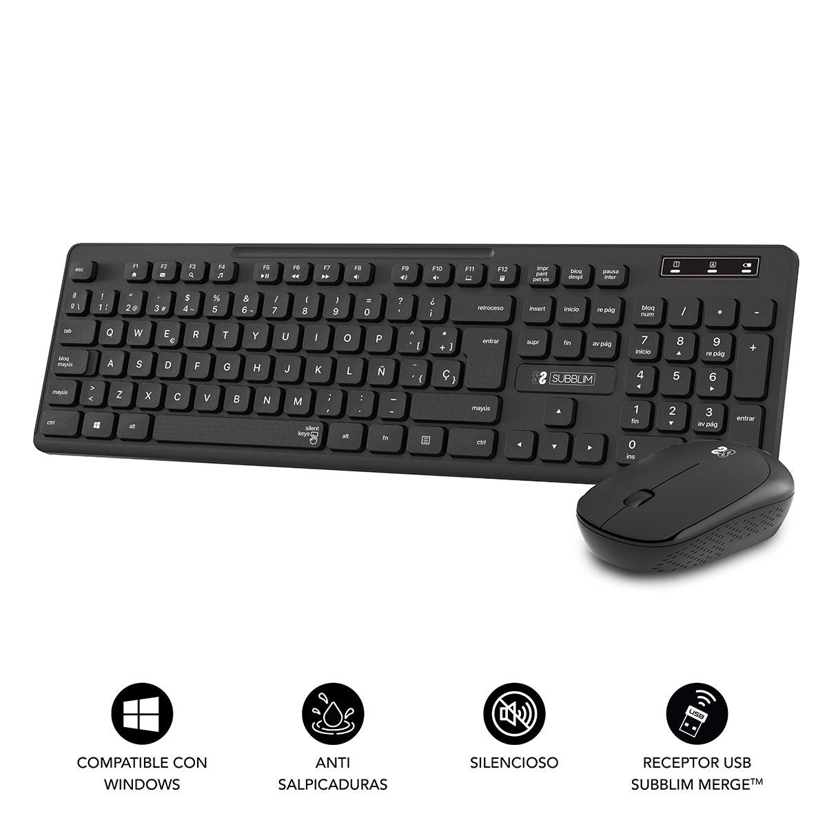 T+Ratón SUBBLIM Business Slim RF Negro (SUBKBC-CSSW10)