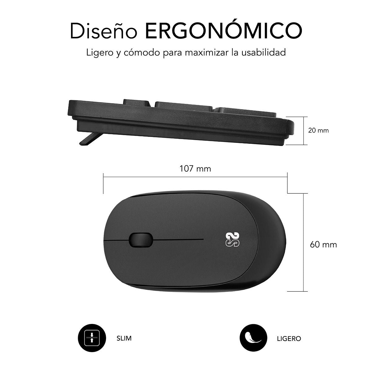 T+Ratón SUBBLIM Business Slim RF Negro (SUBKBC-CSSW10)
