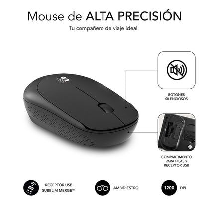 T+Ratón SUBBLIM Business Slim RF Negro (SUBKBC-CSSW10)
