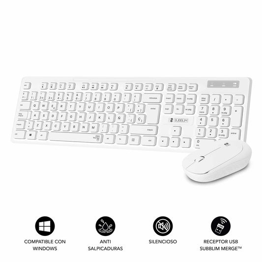 T+Mouse SUBBLIM Business Slim RF White (SUBKBC-CSSW11)