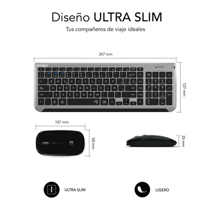 T+Ratón SUBBLIM Dual Prestige Negro/Gris(SUBKBC-DCEP20)