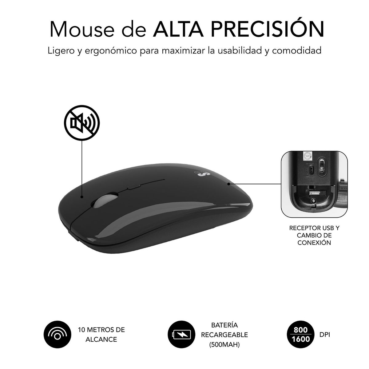 T+Ratón SUBBLIM Dual Prestige Negro/Gris(SUBKBC-DCEP20)
