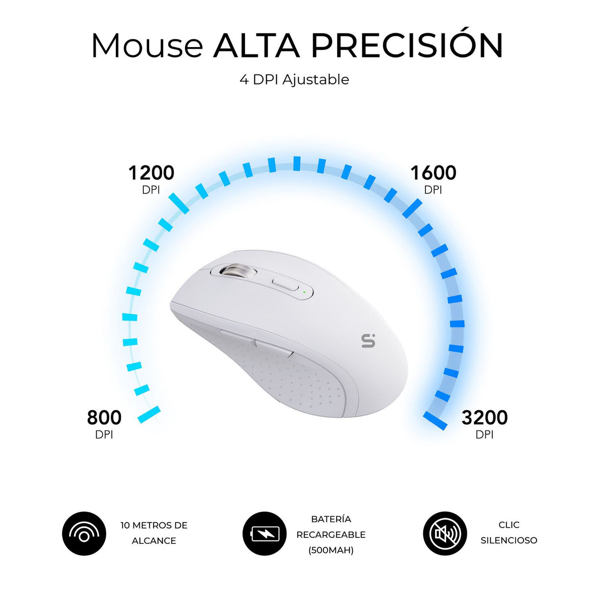 Teclado+Ratón SUBBLIM RF BT Blanco (SUBKBC-DCOPW1)