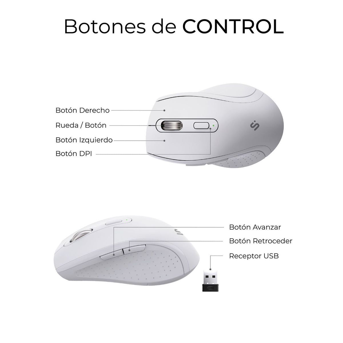 Teclado+Ratón SUBBLIM RF BT Blanco (SUBKBC-DCOPW1)