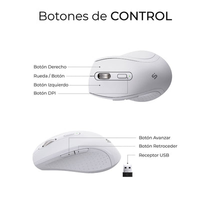 Teclado+Ratón SUBBLIM RF BT Blanco (SUBKBC-DCOPW1)