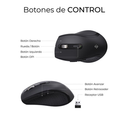 Teclado+Ratón SUBBLIM RF BT Negro (SUBKBC-DCOPW2)