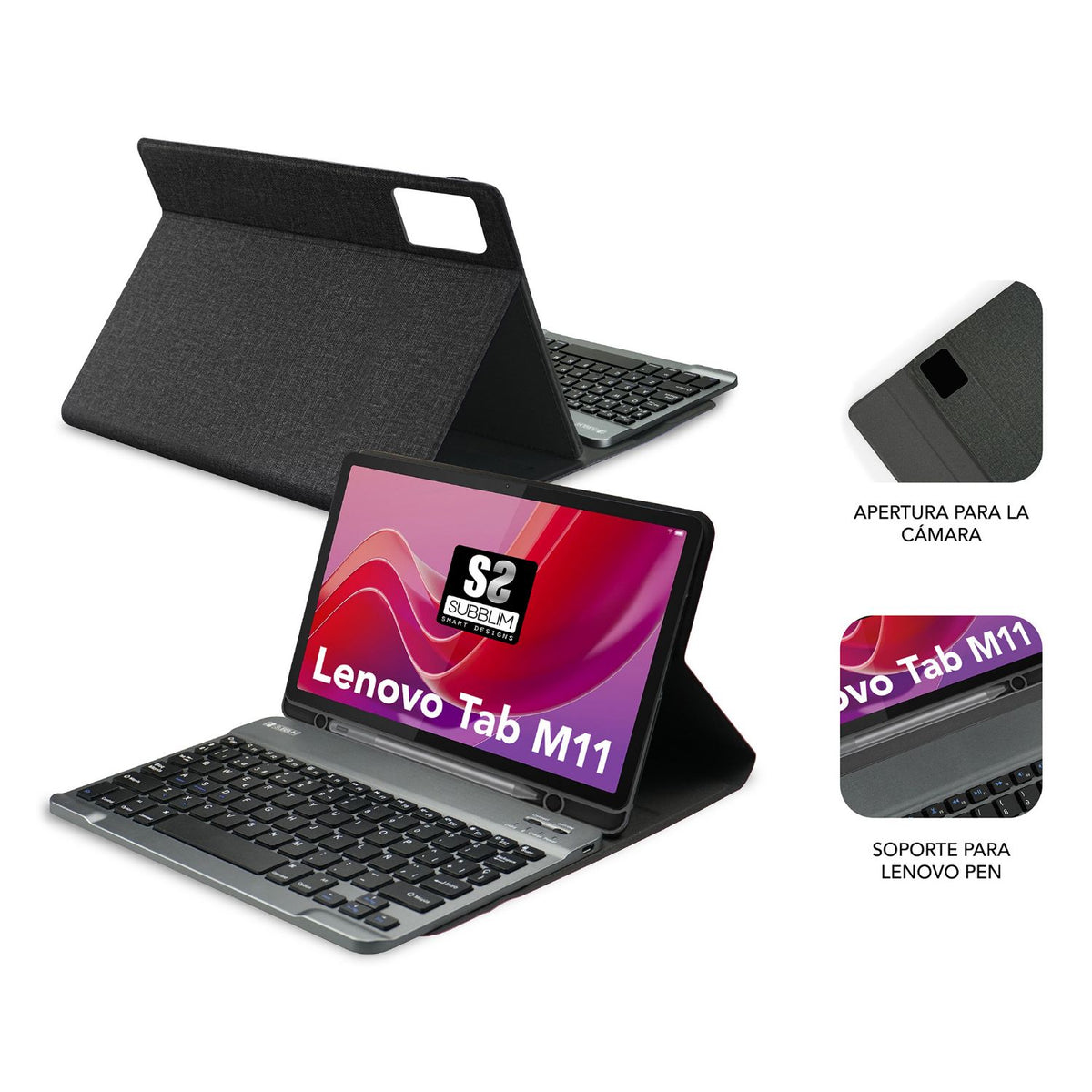 Funda+Teclado SUBBLIM BT Tab M11 Negra