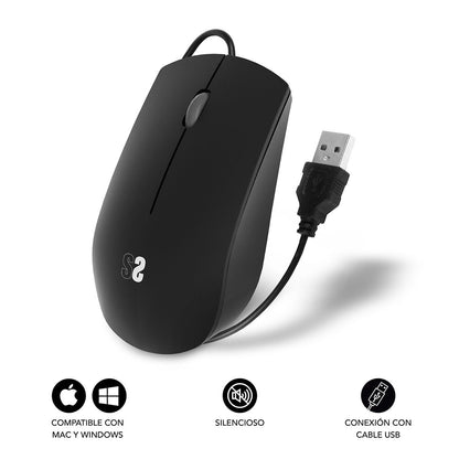 Ratón SUBBLIM Business USB-A Negro (SUBMO-B2BS001)