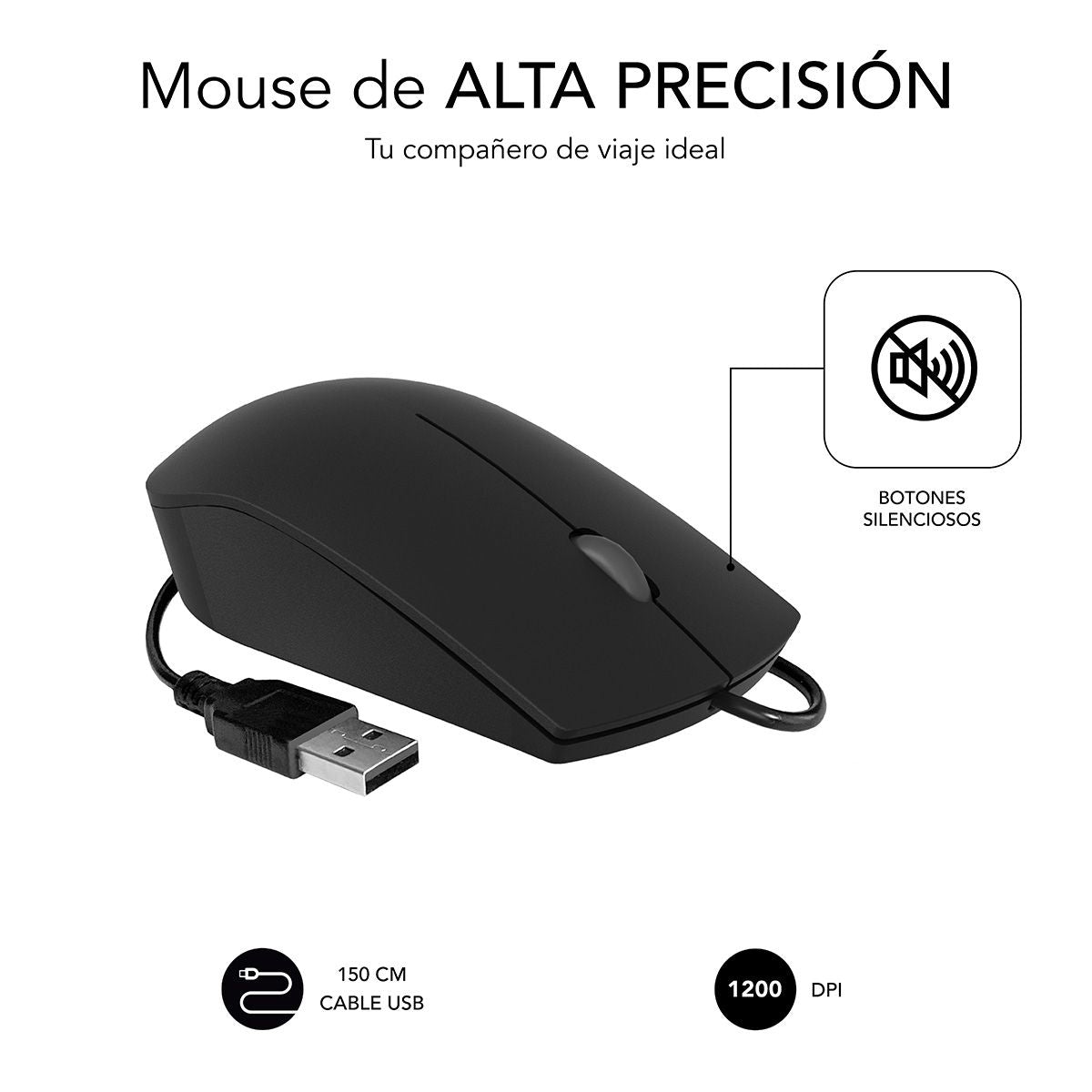 Ratón SUBBLIM Business USB-A Negro (SUBMO-B2BS001)