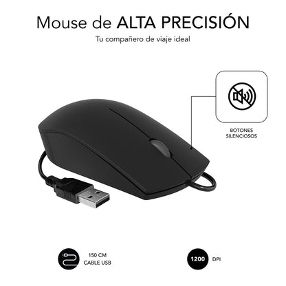 Ratón SUBBLIM Business USB-A Negro (SUBMO-B2BS001)