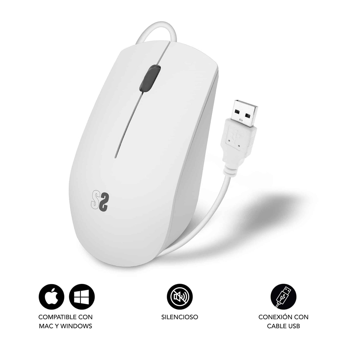 Ratón SUBBLIM Business USB-A Blanco (SUBMO-B2BS002)