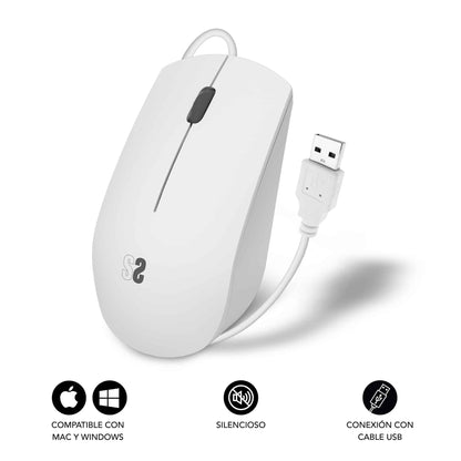 Ratón SUBBLIM Business USB-A Blanco (SUBMO-B2BS002)