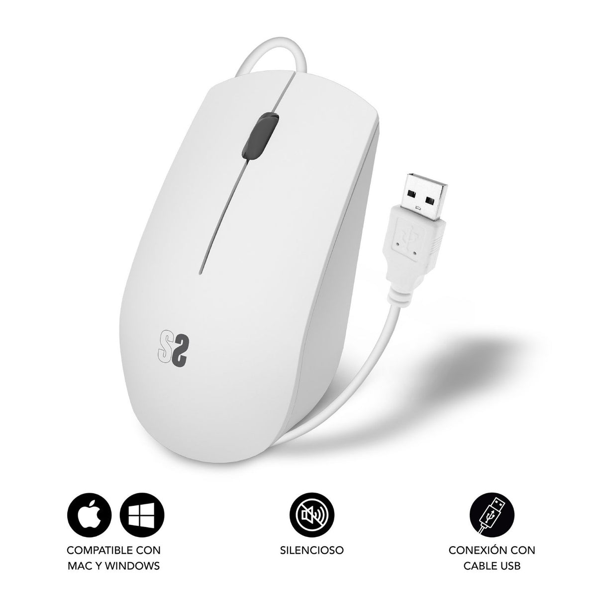 Ratón SUBBLIM Business USB-A Blanco (SUBMO-B2BS002)