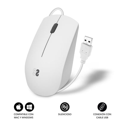 Ratón SUBBLIM Business USB-A Blanco (SUBMO-B2BS002)