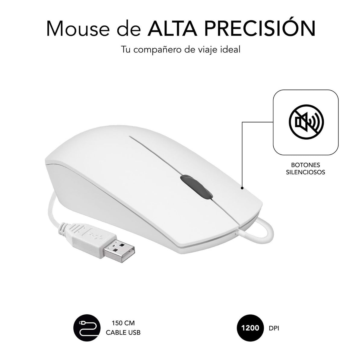 Ratón SUBBLIM Business USB-A Blanco (SUBMO-B2BS002)