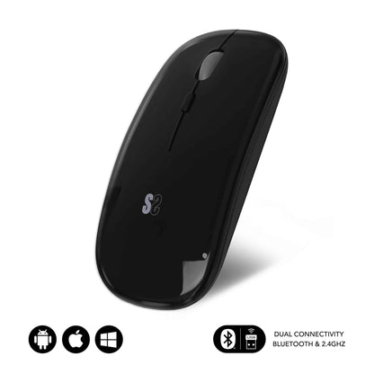 Mouse SUBBLIM RF Optical BT 1600dpi Black (SUBMO-DFLAT20)