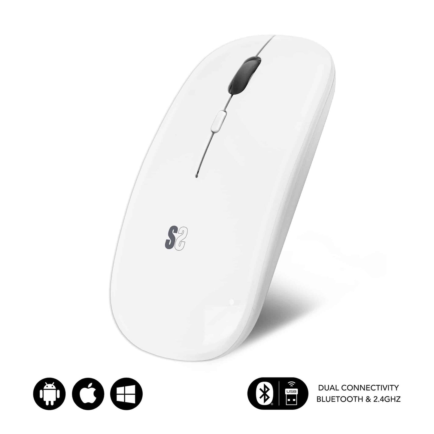 Ratón SUBBLIM Óptico BT 1600dpi Blanco (SUBMO-DFLAT21)