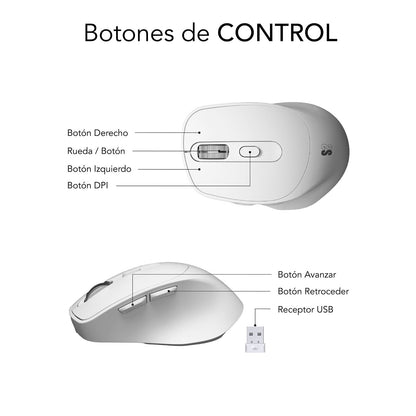 Ratón SUBBLIM Comfort Bluetooth Blanco (SUBMO-EDCON02)