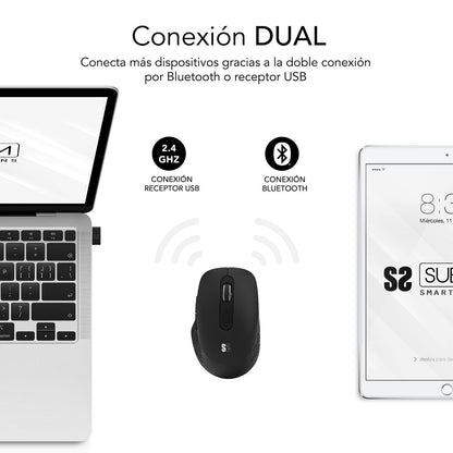 Ratón SUBBLIM Curve Bluetooth Negro (SUBMO-EDCUR01)
