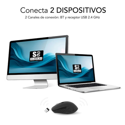 Ratón SUBBLIM Curve Bluetooth Negro (SUBMO-EDCUR01)