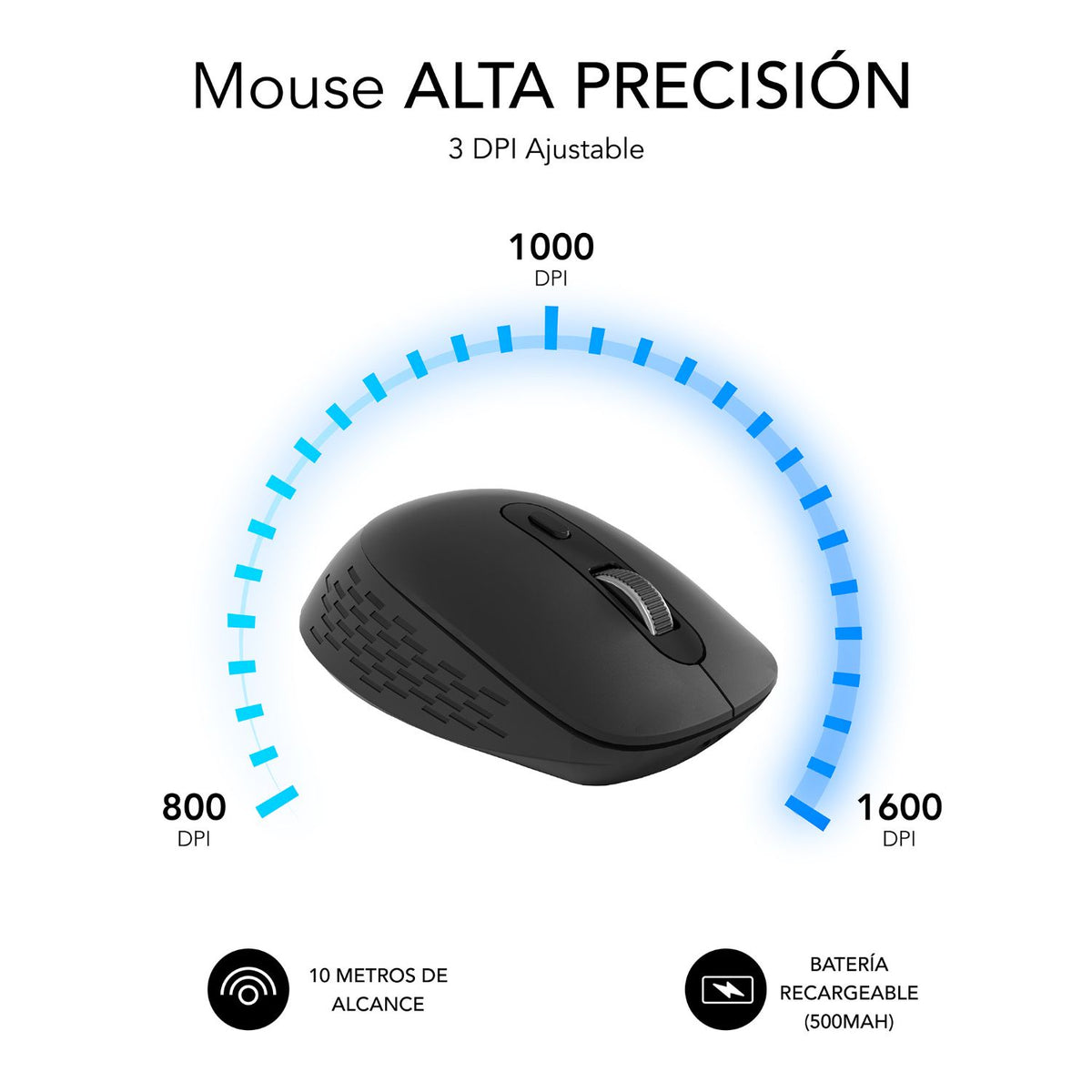 Ratón SUBBLIM Curve Bluetooth Negro (SUBMO-EDCUR01)