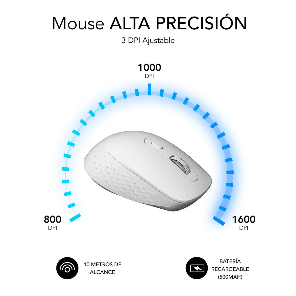 Ratón SUBBLIM Curve Bluetooth Blanco (SUBMO-EDCUR02)