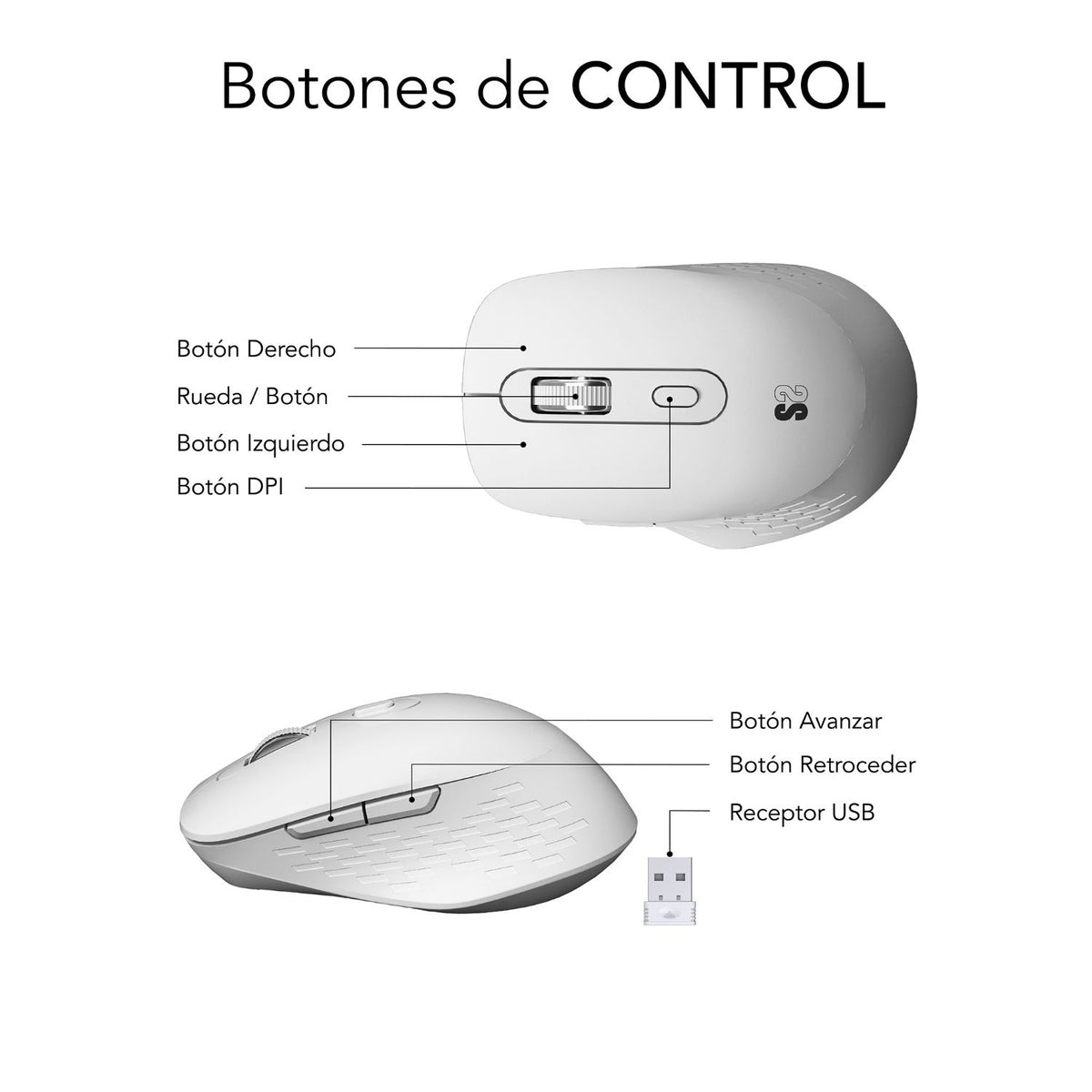 Ratón SUBBLIM Curve Bluetooth Blanco (SUBMO-EDCUR02)