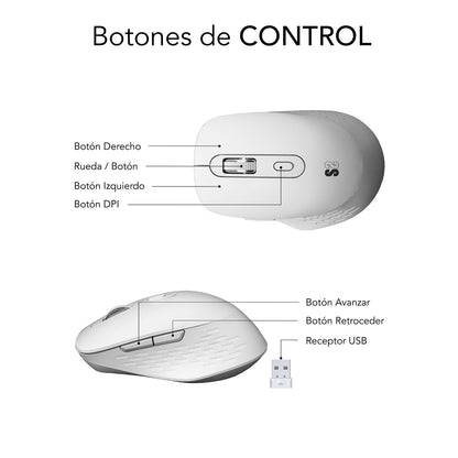 Ratón SUBBLIM Curve Bluetooth Blanco (SUBMO-EDCUR02)